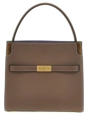 Tory Burch Lee Radziwill Double Satchel Bag – Clam Shell Taupe